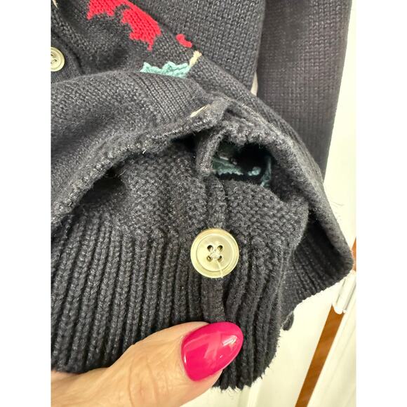 Classic Elements Vintage holiday black jolly winter Christmas sweater Med Petite - Picture 4 of 4